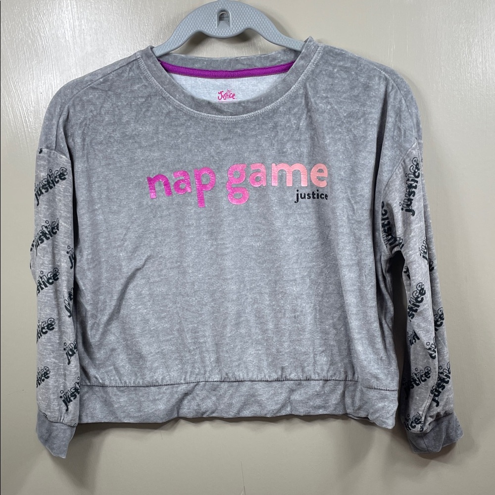 Justice Girls Cozy Fleece Long Sleeve Top Sleep‎ Pajama size  Small